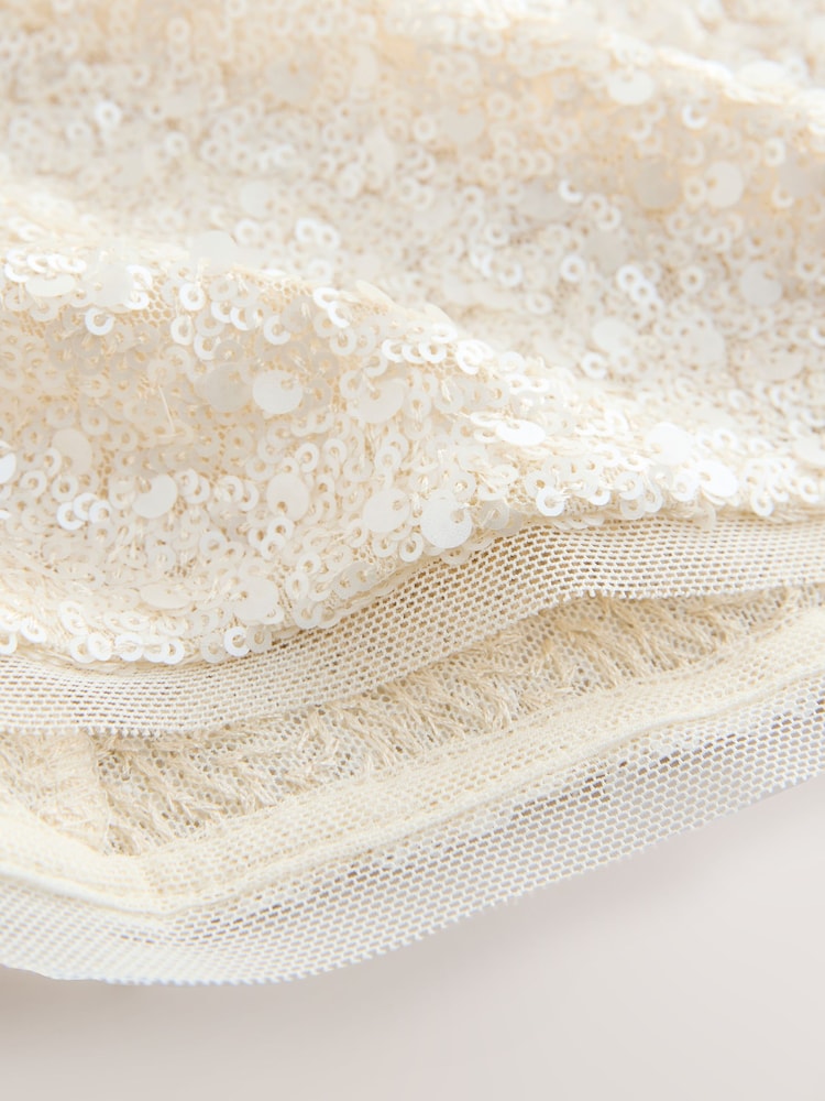 Buy Ecru Drape Sleeveless Sequin Top from the Next UK online shop