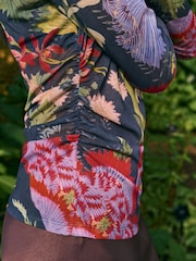 Navy/Purple Floral Print Kew Collection - Image 4 of 9