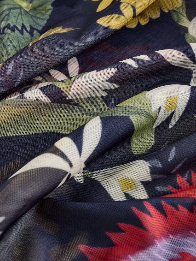 Navy/Purple Floral Print Kew Collection - Image 9 of 9