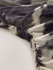 Cow Print Long Sleeve Ruched Side Mesh Top - Image 8 of 9