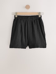 Negro - Pantalones cortos de vacaciones con bordado - Imagen 1 de 3
