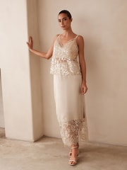 Ecru Sheer Sequin V-Neck Camisole - Image 2 of 4