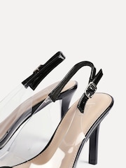 Preto - Linzi Nolita Perspex And Patent Mix Slingback Court Heels - Imagem 4 de 5