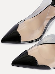 Preto - Linzi Nolita Perspex And Patent Mix Slingback Court Heels - Imagem 5 de 5