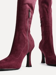 Linzi Red Gabrielle High Leg Sock Boots - Image 5 of 6