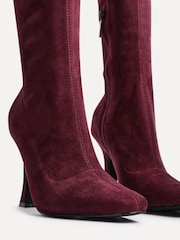 Linzi Red Gabrielle High Leg Sock Boots - Image 6 of 6