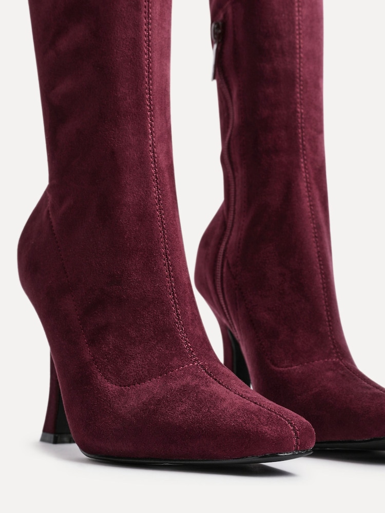 Rojo - Linzi Gabrielle Alto Leg Stretch Faux Suede Boots - Imagen 6 de 6 Rojo - Linzi Gabrielle Alto Leg Stretch Faux Suede Boots - Imagen 6 de 6