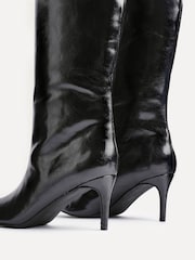 Linzi Black Onyx Pull On High Leg Heeled Boots - Image 5 of 6