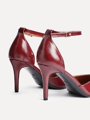 Linzi Red Thea Closed Back Stiletto Court Heels With Ankle Strap - Image 4 of 5