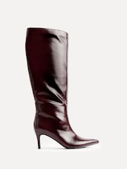 Linzi Red Onyx Pull On High Leg Heeled Boots - Image 3 of 6