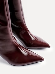 Linzi Red Onyx Pull On High Leg Heeled Boots - Image 5 of 6