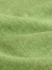 Green Washed Open Seam Detailing Raglan Short Sleeve Crew Neck T-Shirt - Image 8 of 9