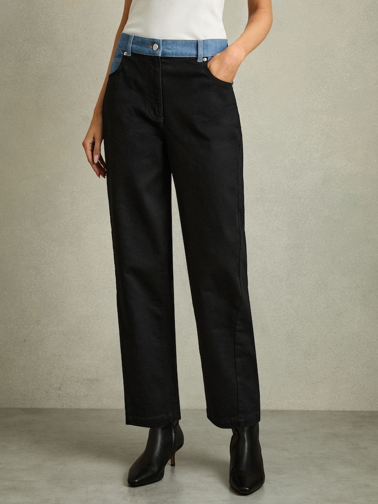 Reiss Maddie Colour-Block Straight-Leg Jeans - Bild 1 von 8