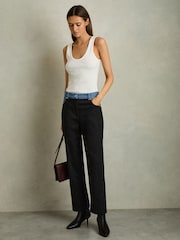 Reiss Maddie Colour-Block Straight-Leg Jeans - Bild 3 von 8