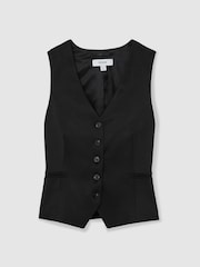 Reiss Black Millie Single-Breasted Tailored Waistcoat - Image 2 of 7