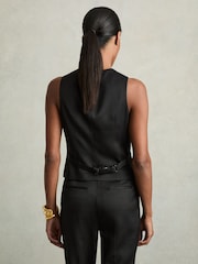 Reiss Black Millie Single-Breasted Tailored Waistcoat - Image 5 of 7