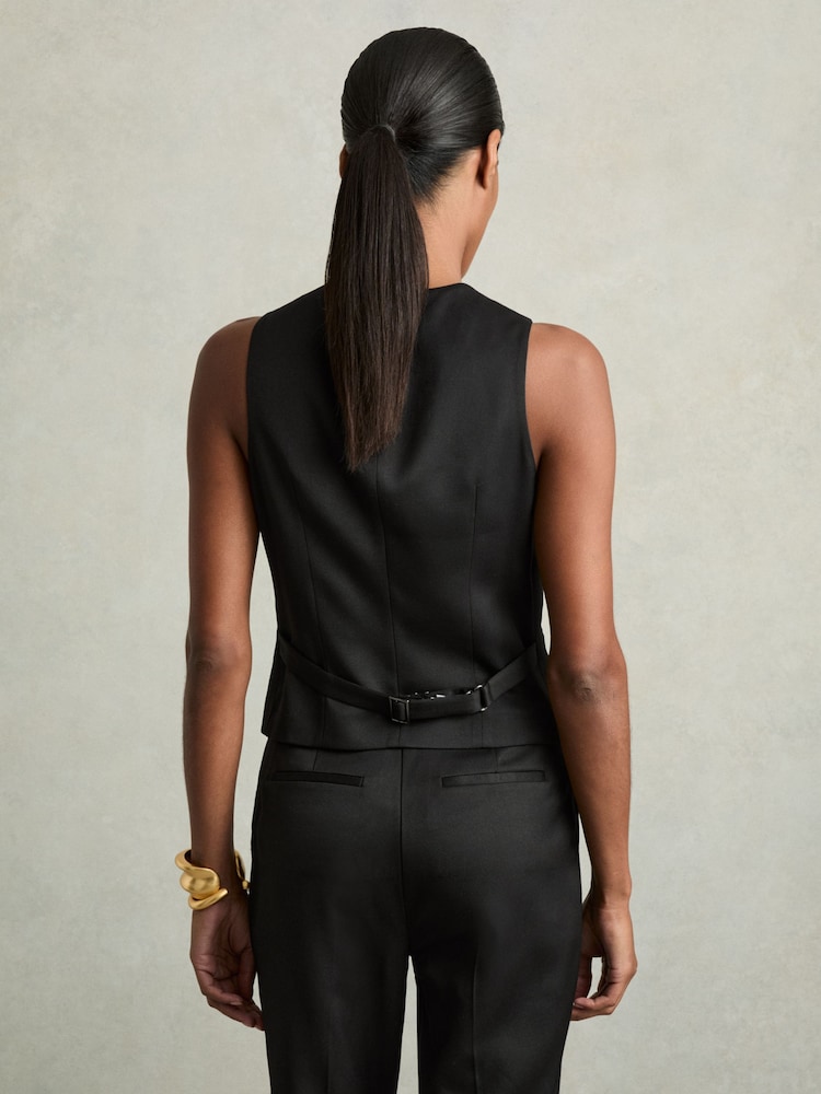 Noir - Reiss Millie Single-Breasted Tailored Waistcoat - Image 5 of 7