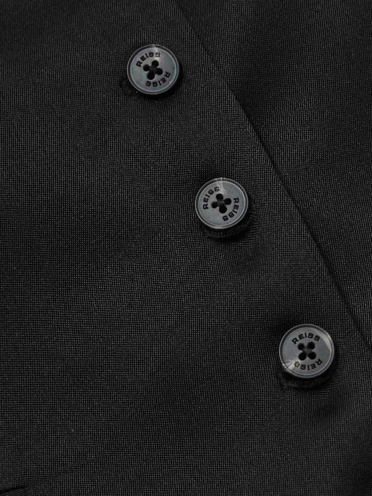 Reiss Black Millie Single-Breasted Tailored Waistcoat - Image 7 of 7
