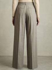 Reiss Grey Tallulah Petite Wool-Blend Wide-Leg Pinstripe Trousers - Image 5 of 7