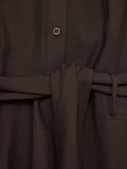Reiss Charcoal Mabel Long-Sleeve Belted Midi Dress - Image 5 of 5