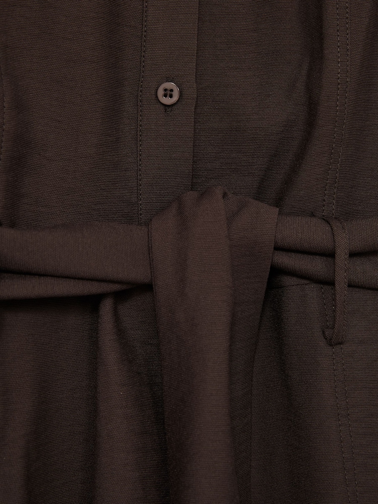 Reiss Charcoal Mabel Long-Sleeve Belted Midi Dress - Image 5 of 5