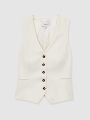 Reiss Cream Millie Single-Breasted Tailored Waistcoat - Image 2 of 6