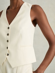 Reiss Cream Millie Single-Breasted Tailored Waistcoat - Image 4 of 6