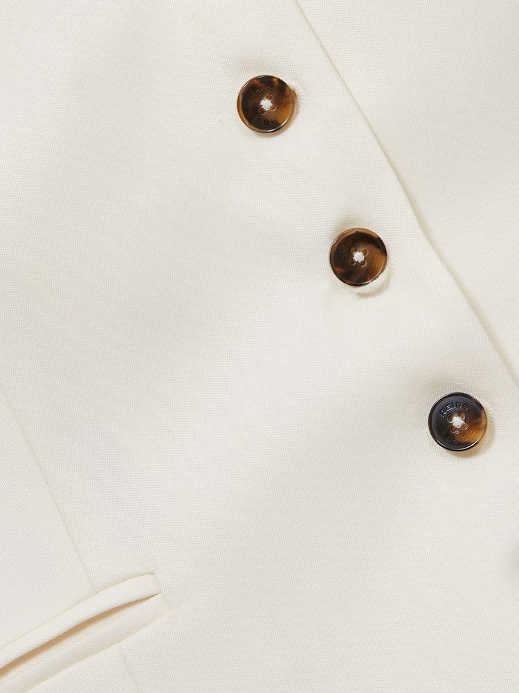 Reiss Cream Millie Single Breasted Tailored Waistcoat - Image 7 of 7