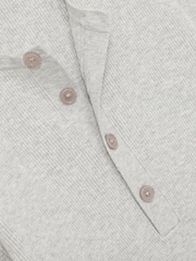 Reiss Grey Ashwell Rib Knit Henley Jumper - Image 7 of 7