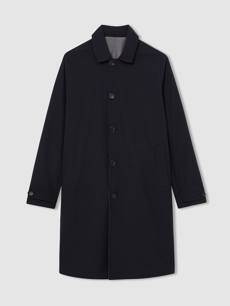 Reiss Navy/Grey Vital Reversible Mid-Length Coat - Image 2 of 8