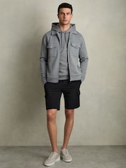 Reiss Navy Climb Short Drawstring Technical Cargo Shorts - Image 1 of 7