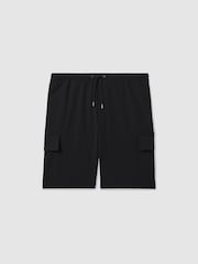 Reiss Navy Climb Short Drawstring Technical Cargo Shorts - Image 2 of 7