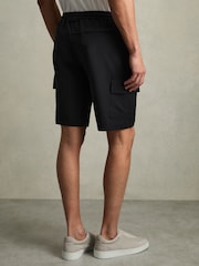Reiss Navy Climb Short Drawstring Technical Cargo Shorts - Image 5 of 7