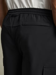 Reiss Navy Climb Short Drawstring Technical Cargo Shorts - Image 6 of 7