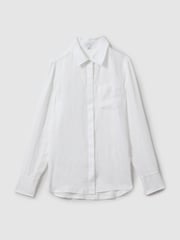 Reiss White Belle Linen Button-Through Shirt - Image 2 of 6