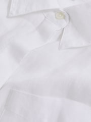 Reiss White Belle Linen Button-Through Shirt - Image 6 of 6
