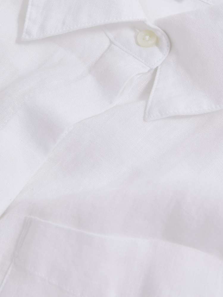 Reiss White Belle Linen Button-Through Shirt - Image 6 of 6 Reiss White Belle Linen Button-Through Shirt - Image 6 of 6