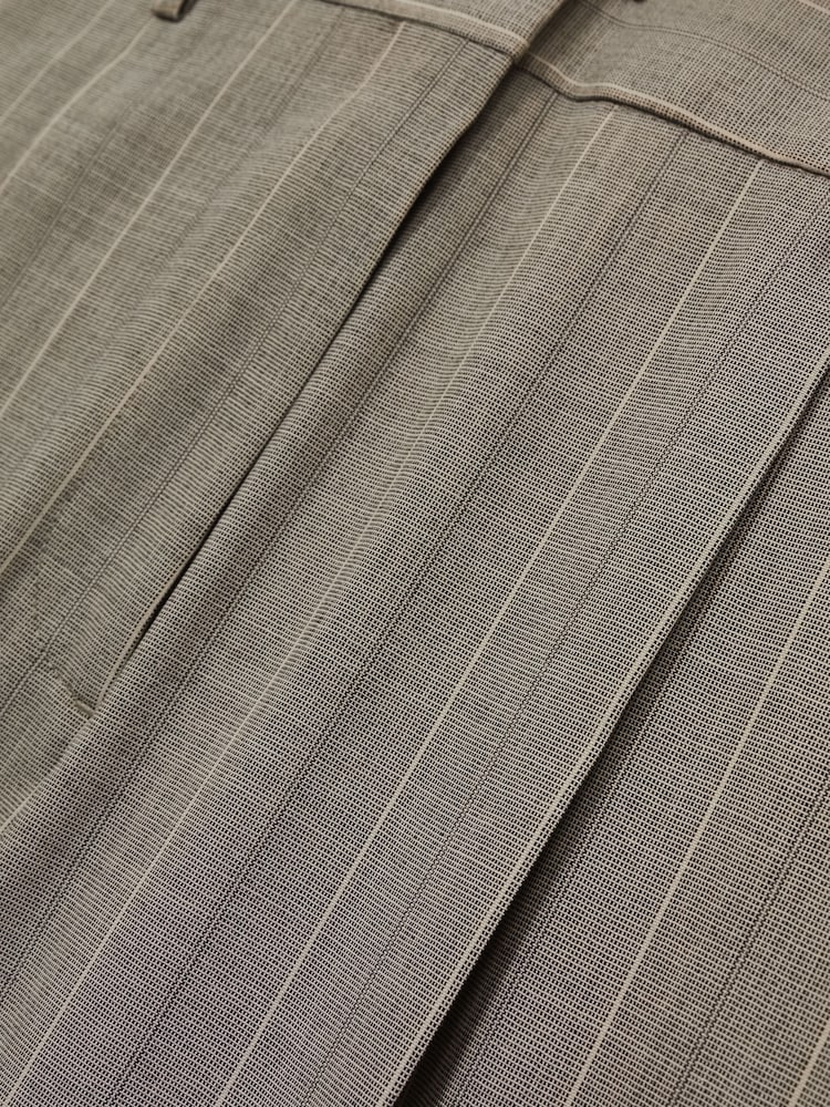 Reiss Grey Tallulah Wool-Blend Wide-Leg Pinstripe Trousers - Image 6 of 6