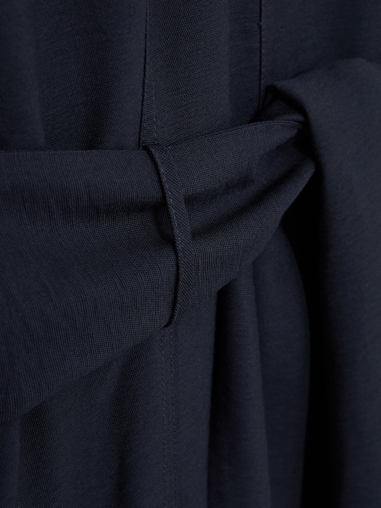 Reiss Navy Mabel Long-Sleeve Belted Midi Dress - Image 5 of 5