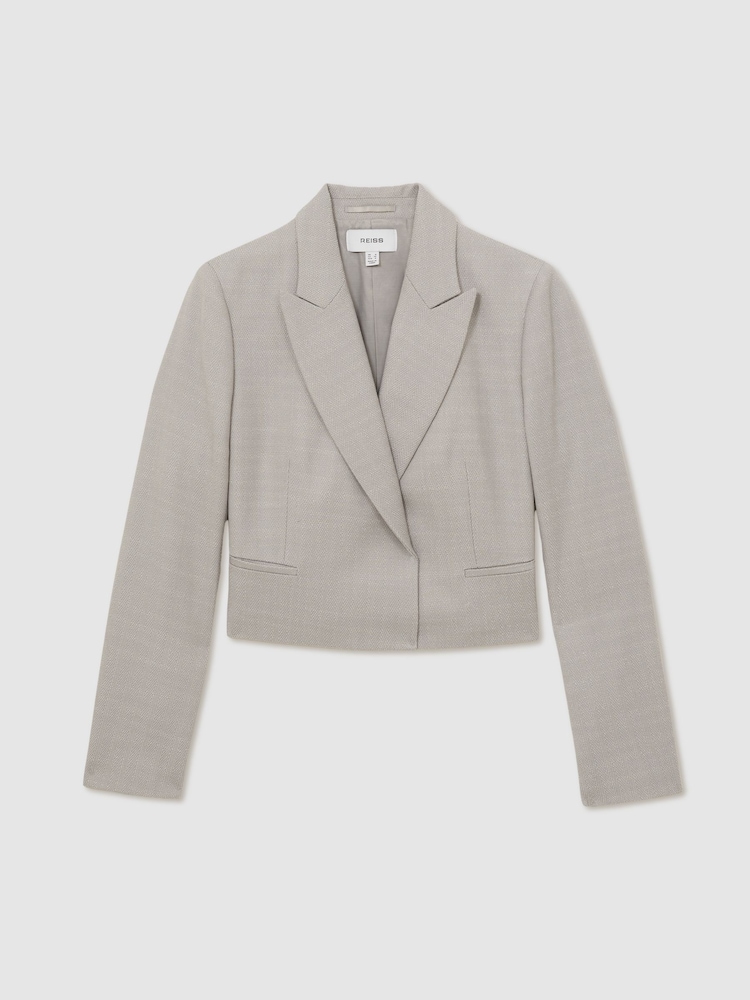 Reiss Harper Double-Breasted Cropped Wool-Blend Blazer - Bild 2 von 7