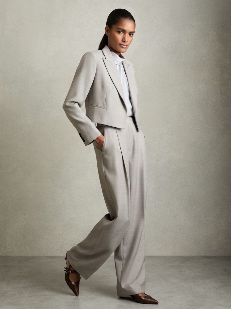 Reiss Harper Double-Breasted Cropped Wool-Blend Blazer - Image 3 of 7