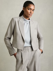 Reiss Harper Double-Breasted Cropped Wool-Blend Blazer - Bild 4 von 7