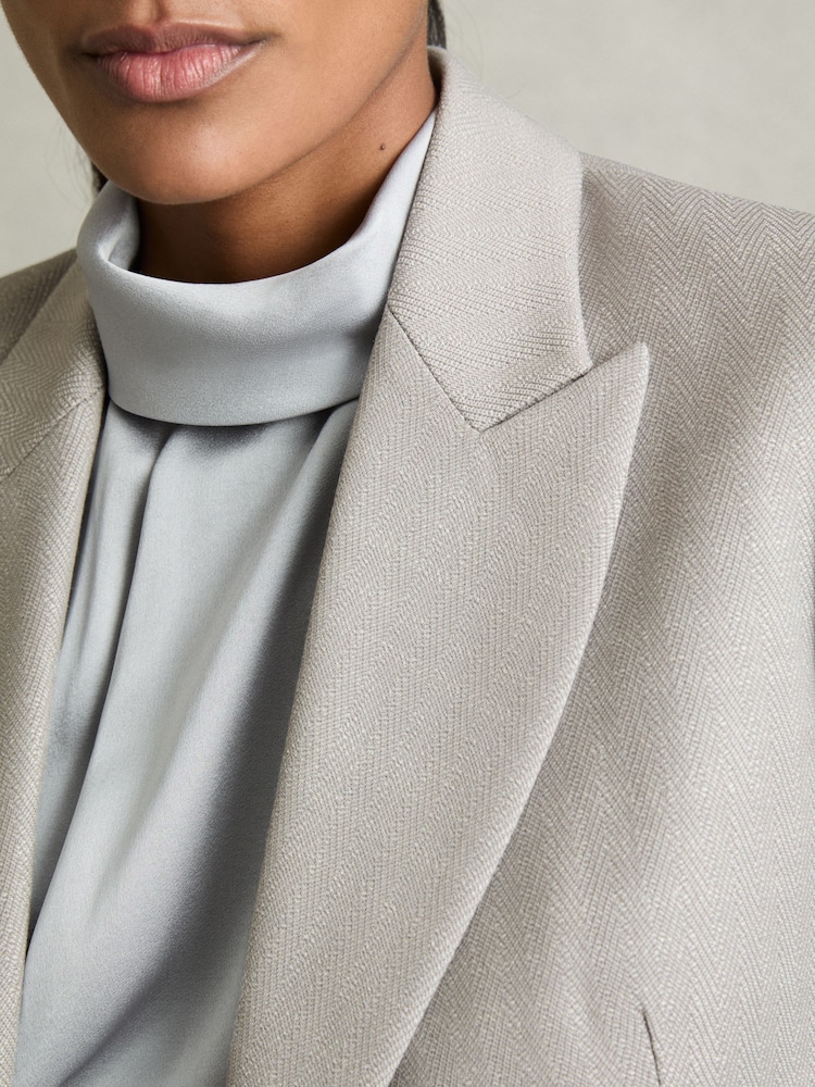 Reiss Harper Double-Breasted Cropped Wool-Blend Blazer - Image 5 of 7