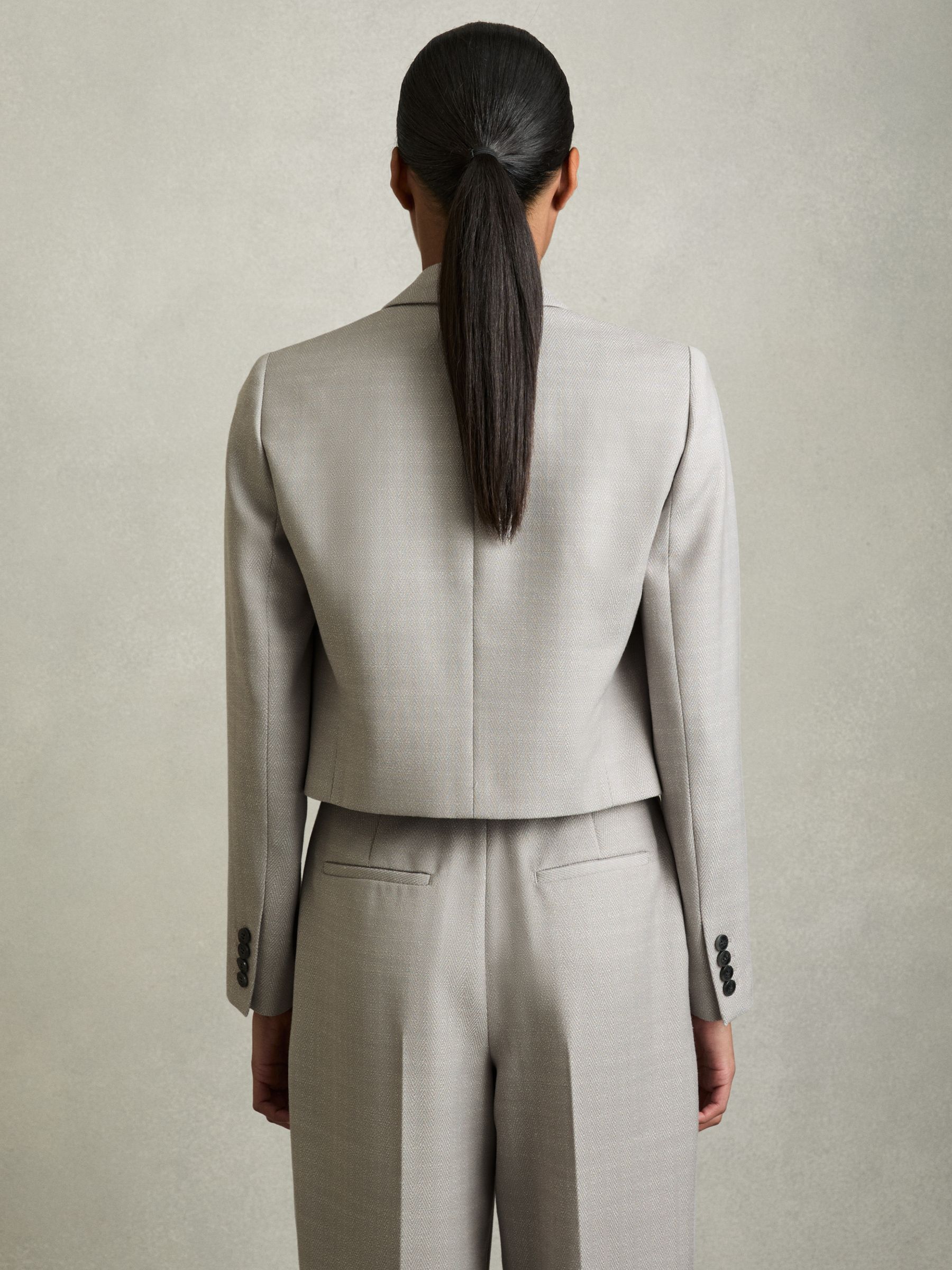 【海外限定】REISSジャケット☆Harper Cropped Wool-Blend Blaze Buy Reiss Grey Harper Double-Breasted Cropped Wool-Blend
