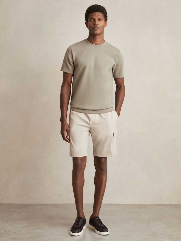 Reiss Stone Climb Short Drawstring Technical Cargo Shorts - Image 1 of 6