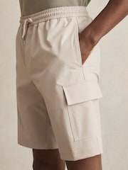 Reiss Stone Climb Short Drawstring Technical Cargo Shorts - Image 4 of 6