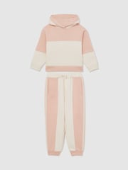 Reiss Pink Theadora 13-14 yrs Colour-Block Hoodie And Joggers Set - Image 1 of 5