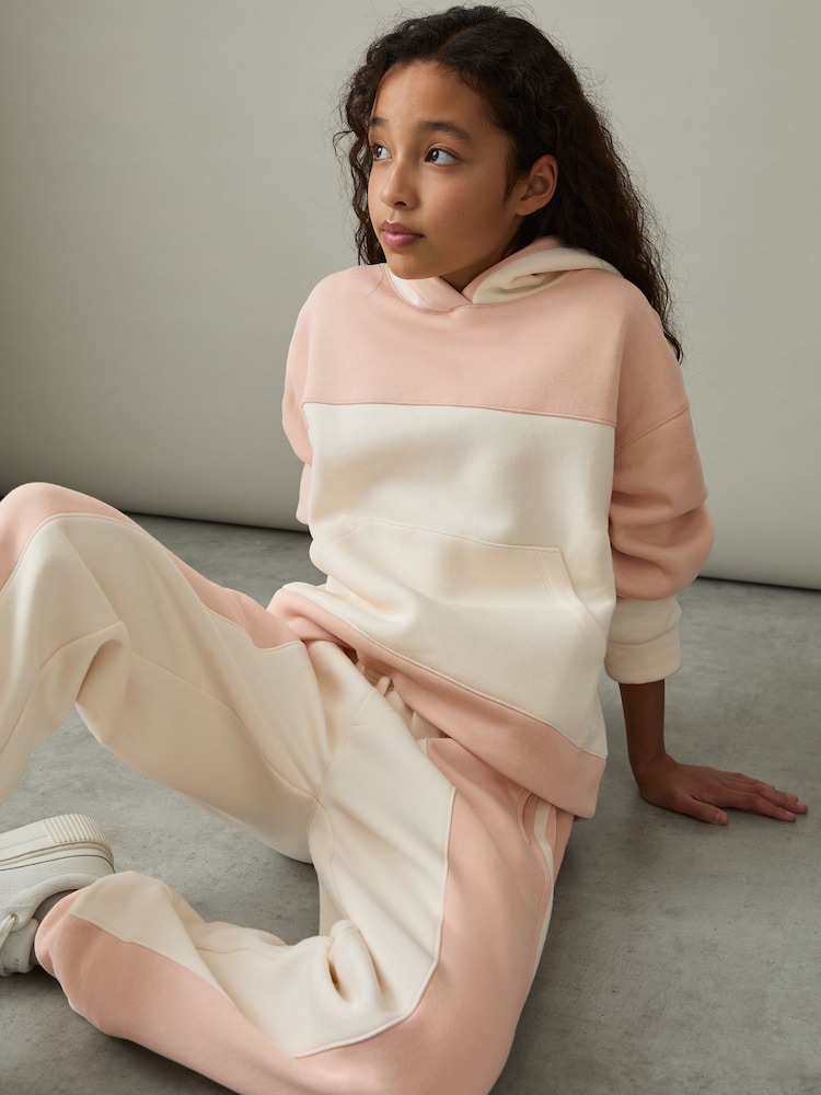 Set Reiss Theadora Hanorac cu glugă și Pantaloni sport cu blocuri de culoare - Image 3 of 5