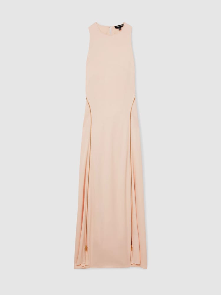 Atelier Zipped Satin Maxi Dress with Virgin Wool - Image 2 of 5