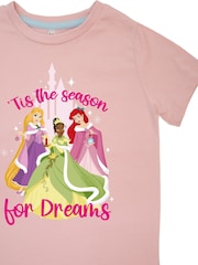 Brands In Pink Girls Disney Princess Season Of Dreams Hearts 100% Cotton Pyjamas - Image 4 of 4